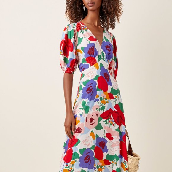 NWT Faithfull The Brand Anita Floral Midi Dress - Picture 5 of 16